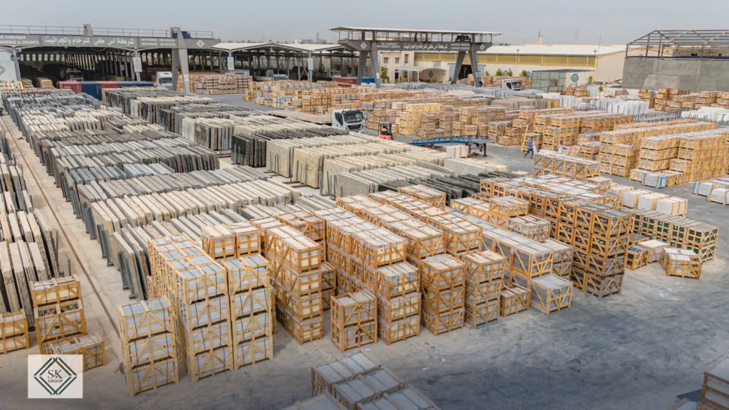 SK Group marble and granite storage yards